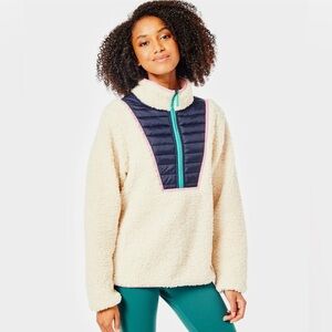 Addison Bay Cream Sherpa Quarter Zip Everday Fleece